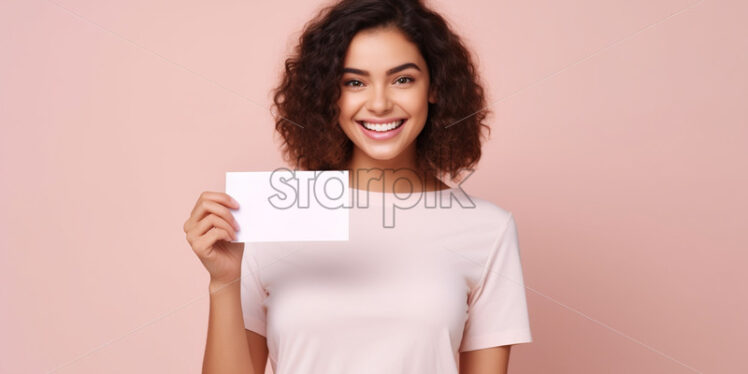 A girl holds a white sheet in her hand - Starpik