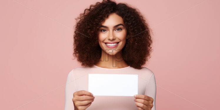 A girl holds a white sheet in her hand - Starpik