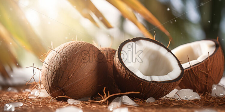 Coconut background fresh summer posters - Starpik
