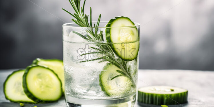 Cucumber and rosemary gin tonic cocktail drinks - Starpik