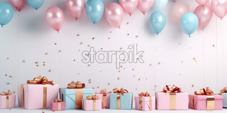 Giftboxes and balloons party celebration banners - Starpik