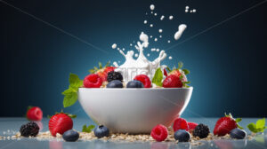 Greek yogurt with fruit for breakfast - Starpik