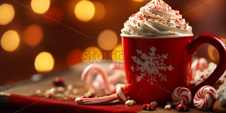 Hot chocolate Christmas drink festive banner cards - Starpik