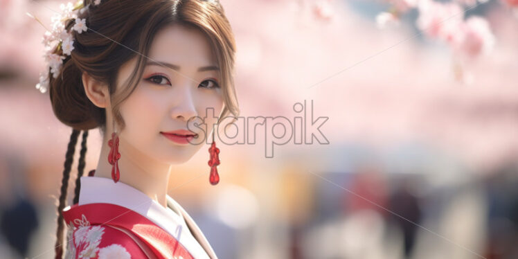 Japanese girl traditional dress and make up portraits - Starpik