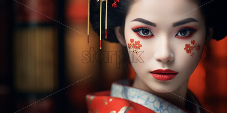 Japanese girl traditional dress and make up portraits - Starpik
