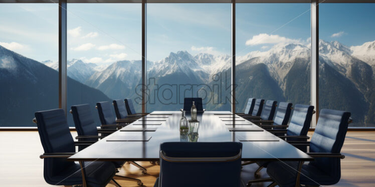 Modern Office with mountains view nature backgrounds - Starpik