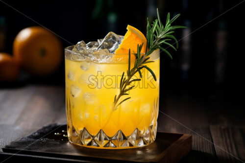 Orange gin tonic Cocktail with spices cocktail drinks close up - Starpik