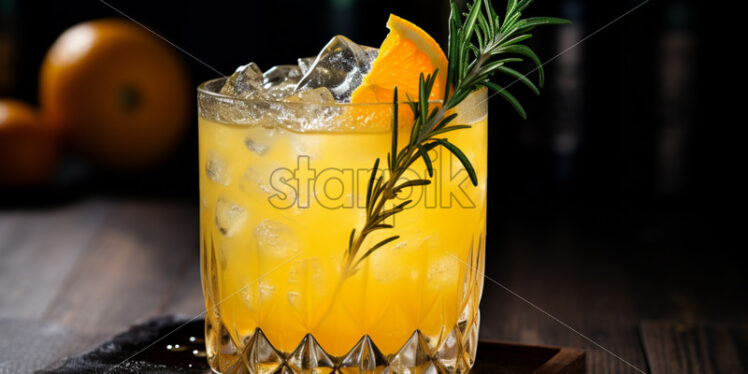 Orange gin tonic Cocktail with spices cocktail drinks close up - Starpik