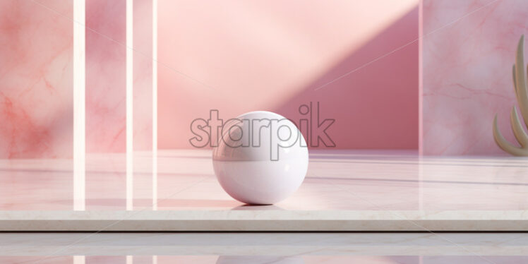 Pink abstract mock up podium for product placements - Starpik