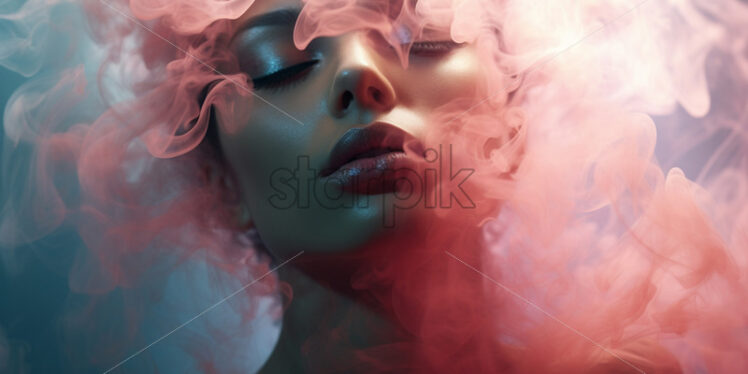 The face of a woman in smoke - Starpik