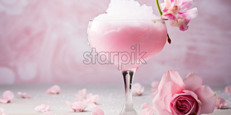 cotton candy cocktails with rose petals - Starpik