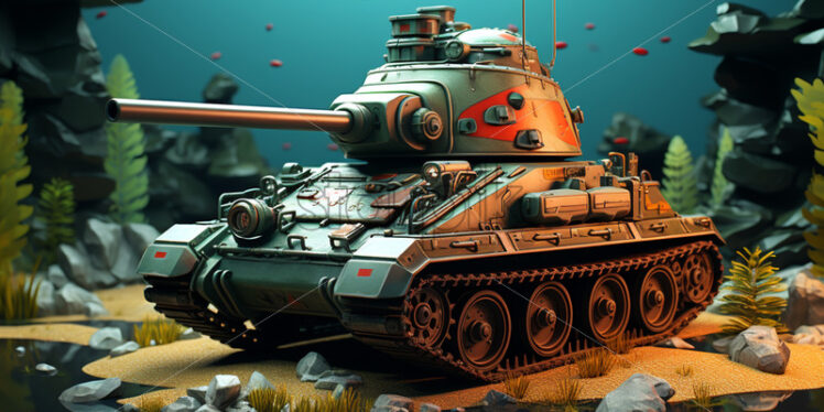 3d model of a battle tank - Starpik Stock