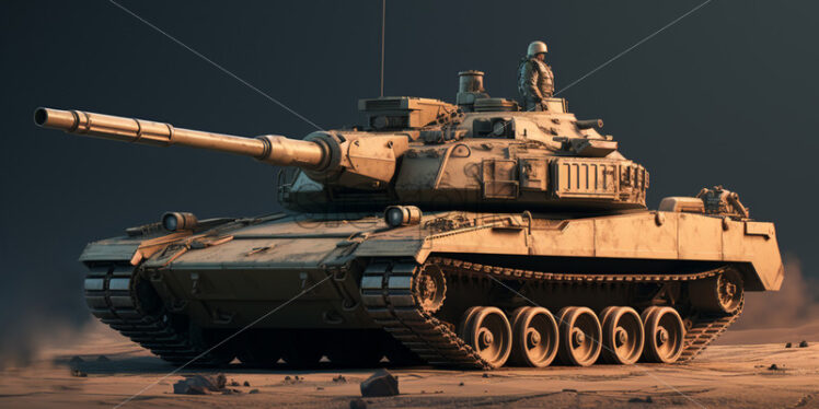 3d model of a battle tank - Starpik Stock