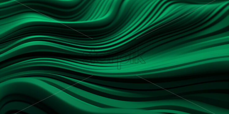 3d render green in the form of waves - Starpik Stock