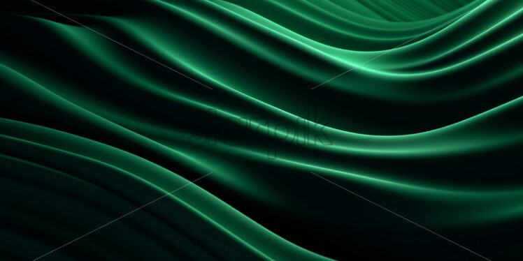 3d render green in the form of waves - Starpik Stock