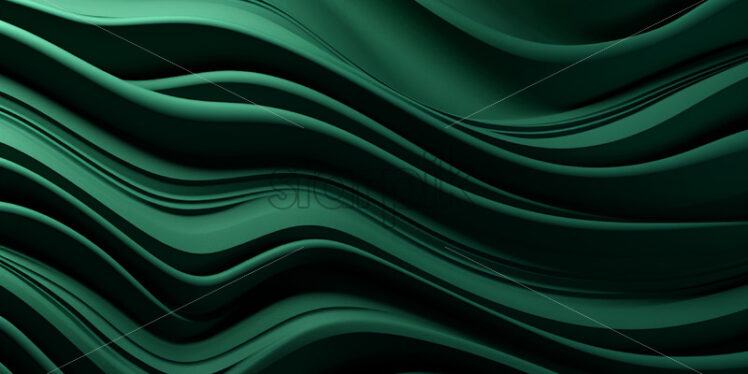 3d render green in the form of waves - Starpik Stock