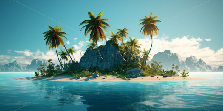 A 3d island in cartoon style - Starpik Stock