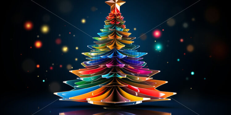 A Christmas tree decorated in pop art style - Starpik Stock