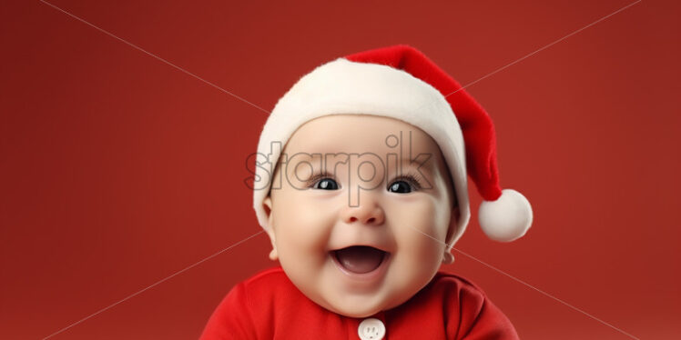 A baby with Santa's hat - Starpik Stock