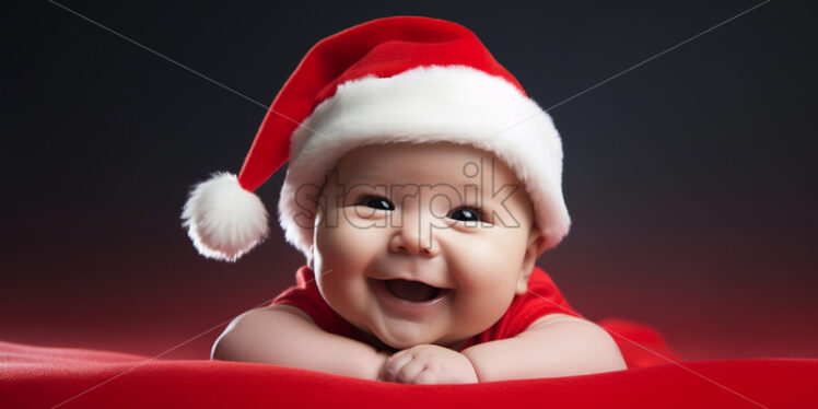 A baby with Santa's hat - Starpik Stock