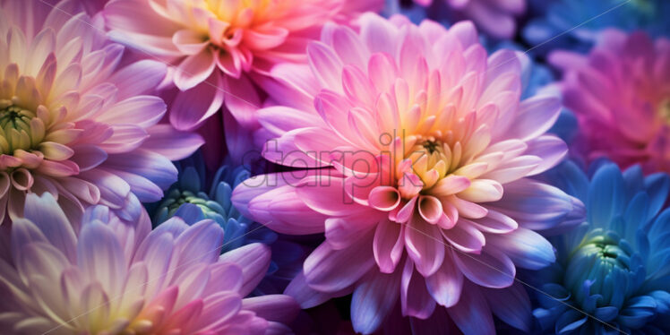 A background of chrysanthemums of different colors - Starpik Stock