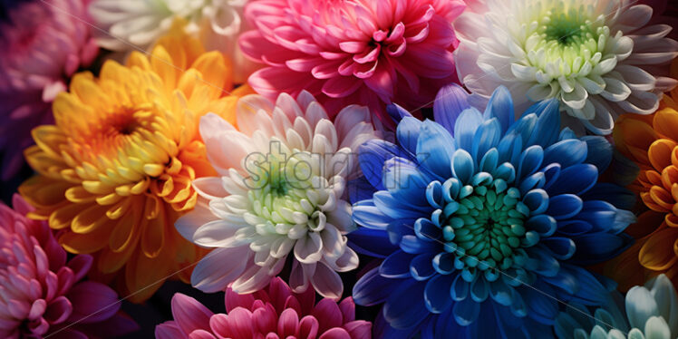 A background of chrysanthemums of different colors - Starpik Stock