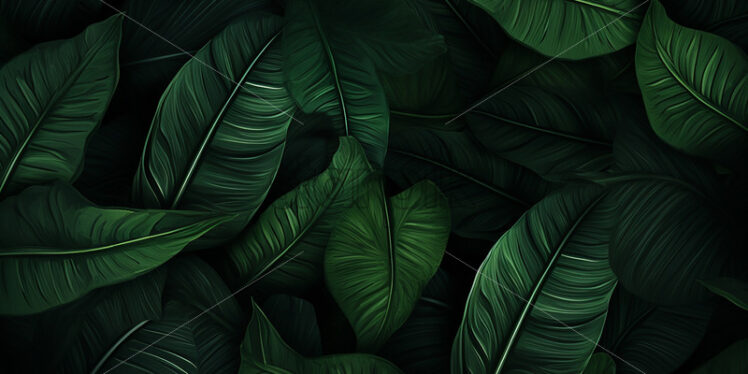 A background of green leaves drawn with a brush - Starpik Stock