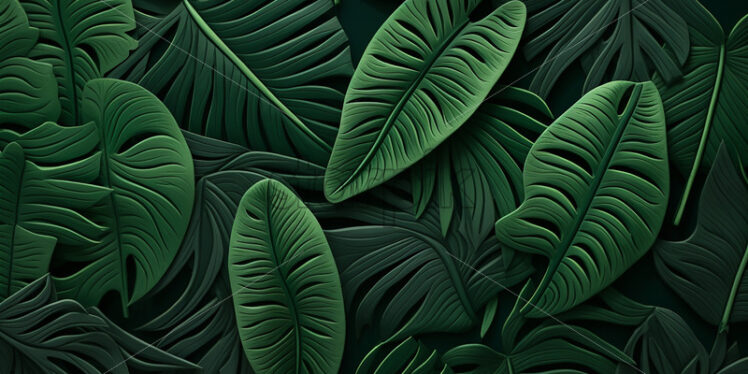 A background of green leaves drawn with a brush - Starpik Stock