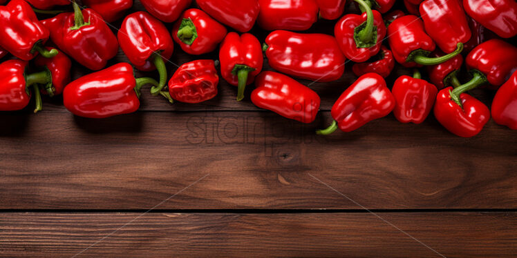 A background of peppers placed on a wooden table - Starpik Stock