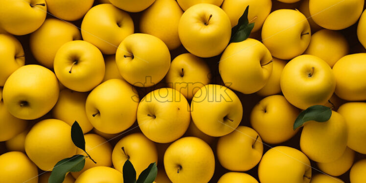 A background of yellow apples - Starpik Stock