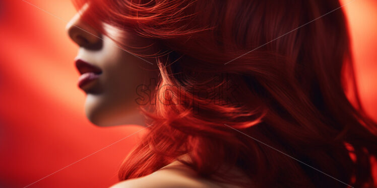 A background with red hair of a model - Starpik Stock