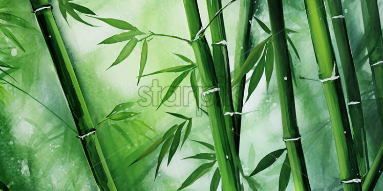 A bamboo pattern created in watercolor - Starpik Stock