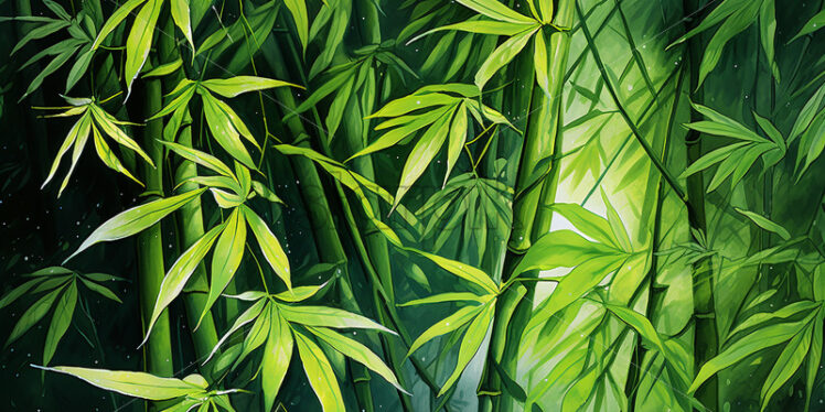 A bamboo pattern created in watercolor - Starpik Stock