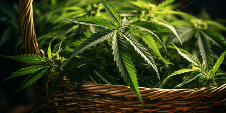 A basket full of marijuana - Starpik Stock