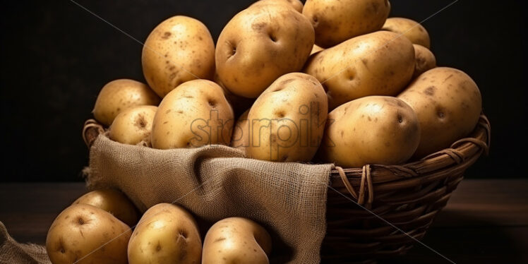 A basket of white potatoes - Starpik Stock