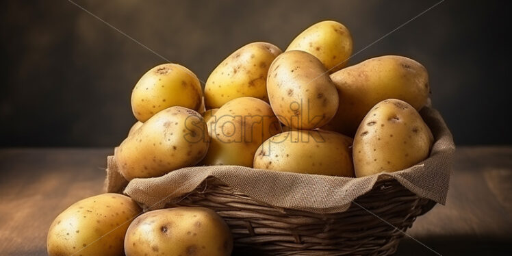 A basket of white potatoes - Starpik Stock