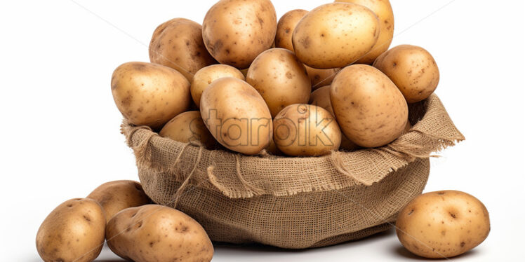 A basket of white potatoes - Starpik Stock