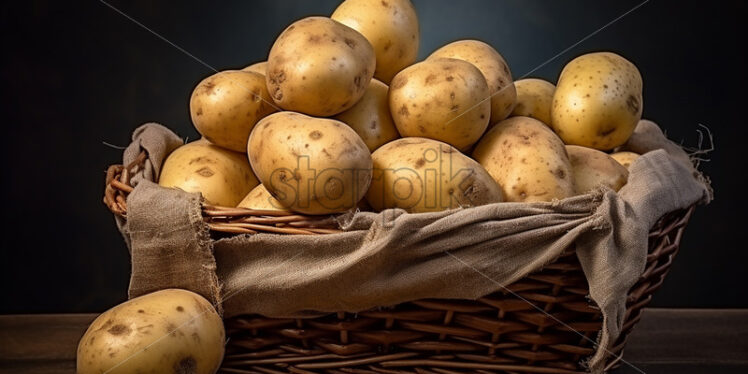 A basket of white potatoes - Starpik Stock