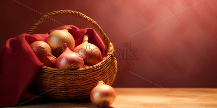 A basket with onions - Starpik Stock