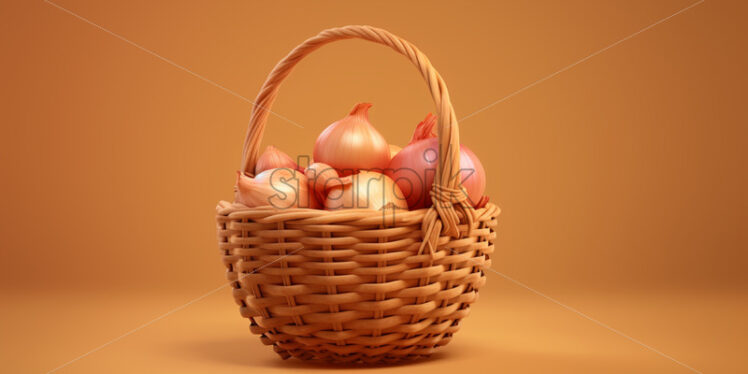 A basket with onions - Starpik Stock