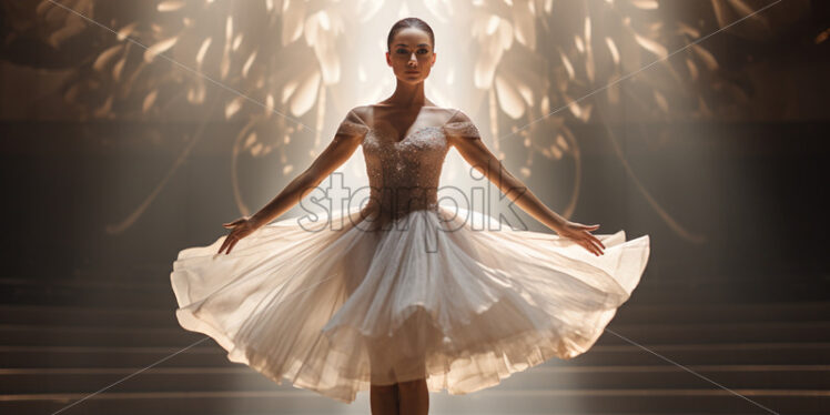 A beautiful ballerina on the stage - Starpik Stock