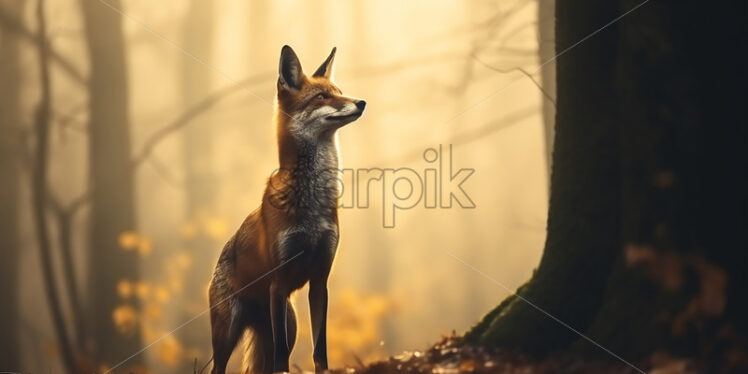 A beautiful fox in a forest - Starpik Stock