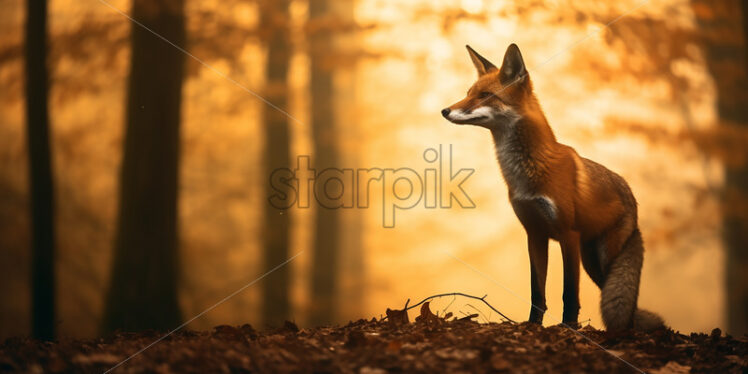 A beautiful fox in a forest - Starpik Stock