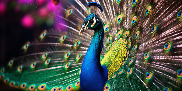 A beautiful peacock with an undone tail - Starpik Stock