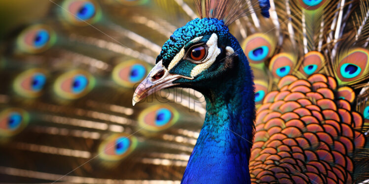 A beautiful peacock with an undone tail - Starpik Stock