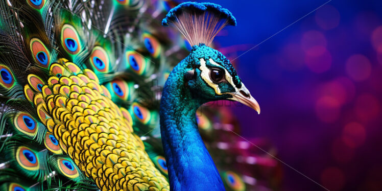 A beautiful peacock with an undone tail - Starpik Stock