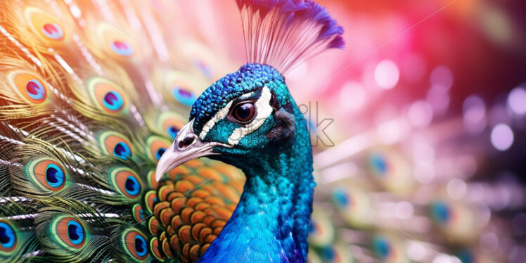 A beautiful peacock with an undone tail - Starpik Stock