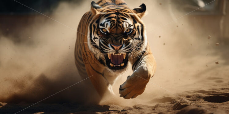 A beautiful tiger running - Starpik Stock