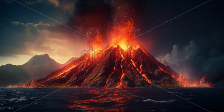 A beautiful volcanic eruption - Starpik Stock