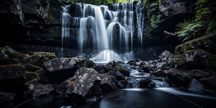 A beautiful waterfall created in long exposure time - Starpik Stock